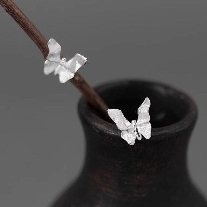 925 Sterling Silver Butterfly And Dragonfly Stud Earrings - Nature-Inspired Jewelry-the-taste.com