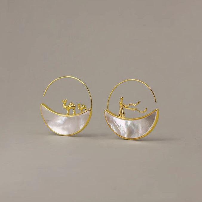 925 Sterling Silver Flying Goddess Desert Travel Earrings-the-taste.com