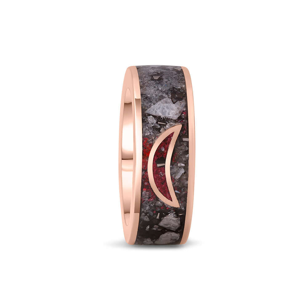 EHD - MOON LIGHT DANCER - Ring Rose Gold | Moonstone Cinnabar Shungite Neodymium Magnetic-the-taste.com