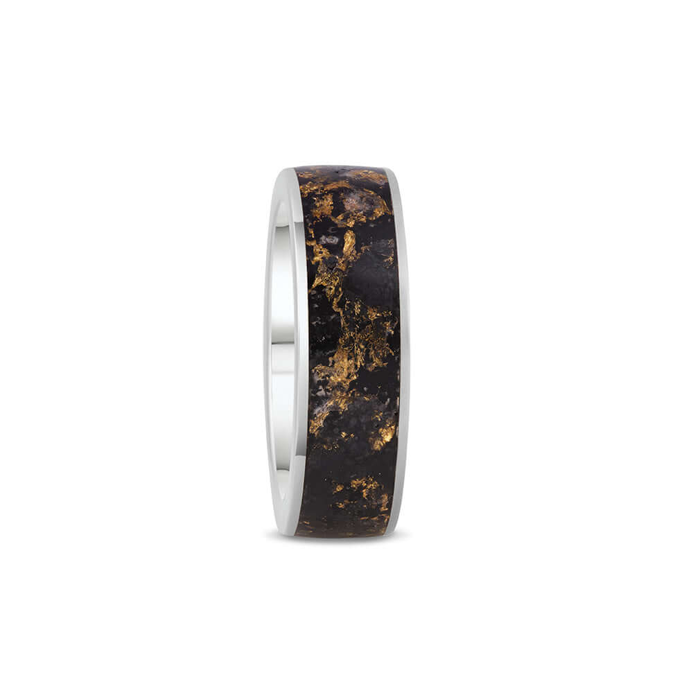 EHD - PENTA - Ring White Gold | Graphene Shungite 24K Gold Neodymium Magnetic-the-taste.com