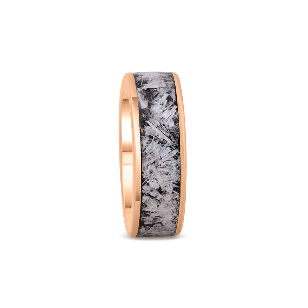 BRIGHT GODDESS | Selenite Shungite Neodymium Magnet Ring Rose Gold