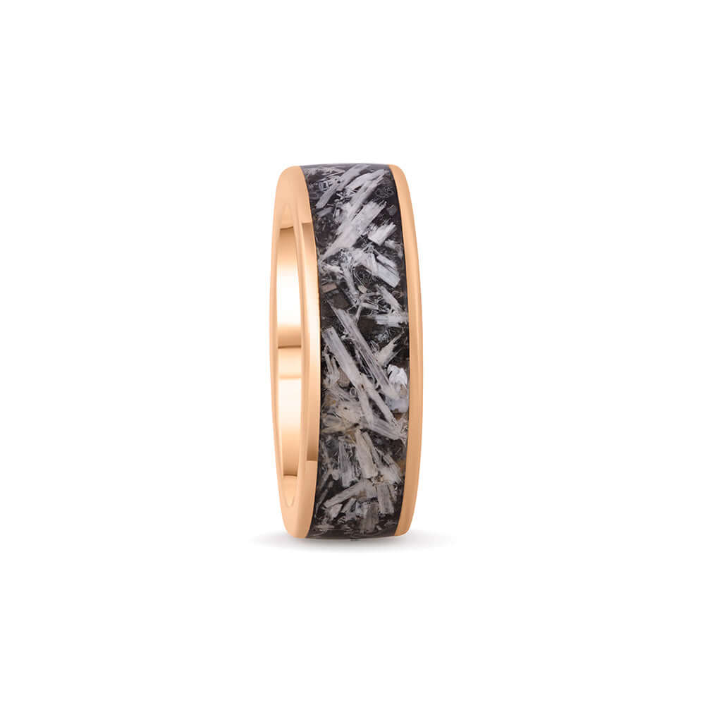 GODDESS | Selenite Shungite Neodymium Magnet Ring 18K Rose Gold