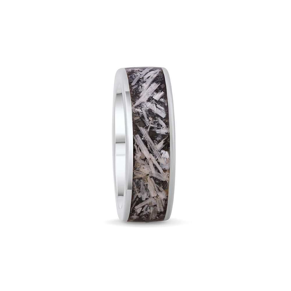 GODDESS | Selenite Shungite Neodymium Magnet Ring 925 Sterling Silver